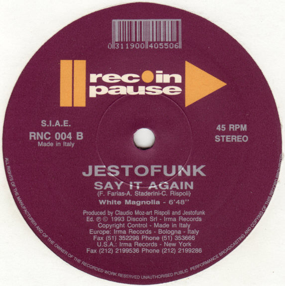 Jestofunk - Say it again (12inch maxi)