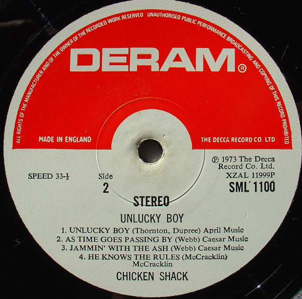 Chicken Shack Featuring Stan Webb - Unlucky Boy