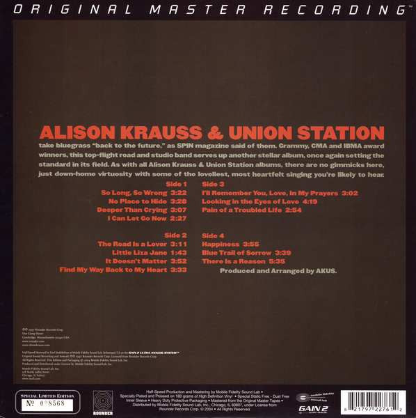 Alison Krauss & Union Station - So Long So Wrong (2LP-Mobile Fidelity Sound Lab-LTD edition-Mint)