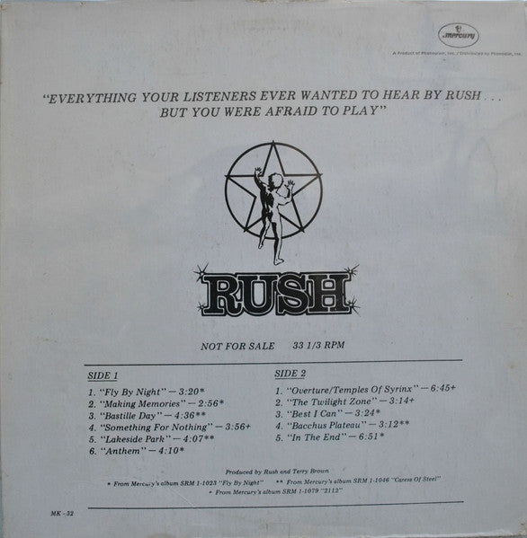 Rush - "Everything Your Listeners Ever Wanted To Hear By Rush..."