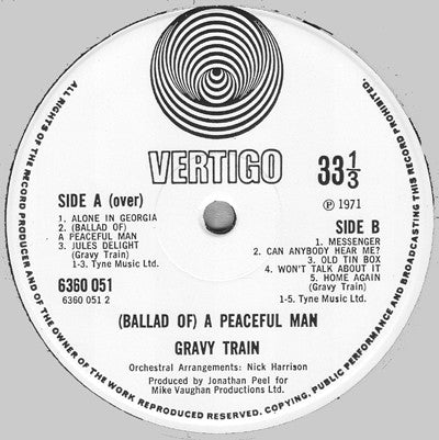 Gravy Train - (A ballad of) A Peaceful Man (UK press 1971)
