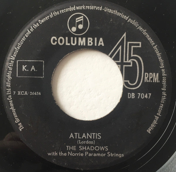 The Shadows - Atlantis (7inch single)