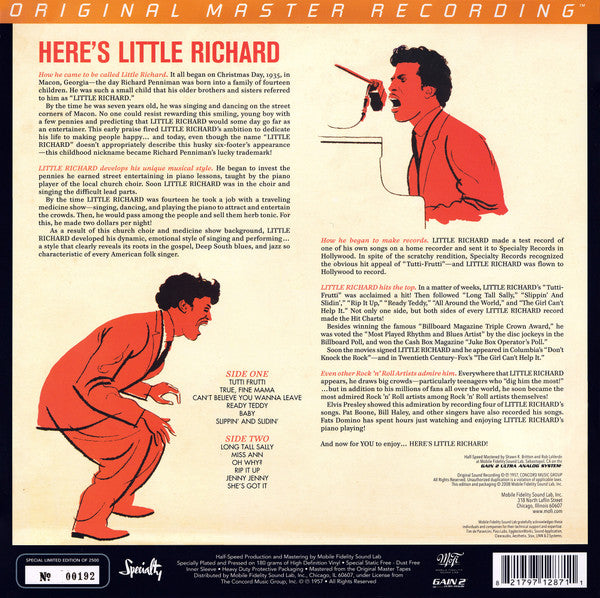 Little Richard - Here's Little Richard (Mobile Fidelity Sound-Mint)