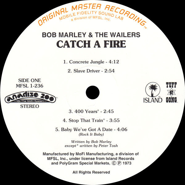 Bob Marley And The Wailers - Catch A Fire (Mobile Fidelity Sound Lab-Near Mint)