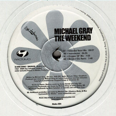 Michael Gray - The Weekend (12inch maxi)