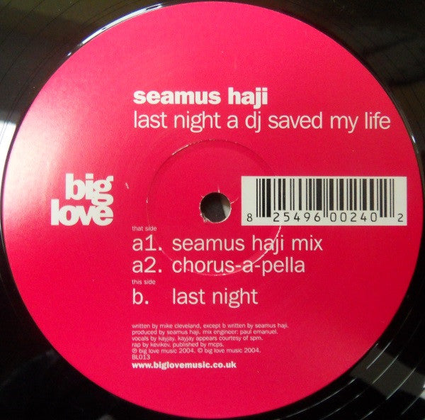 Seamus Haji - Last night a DJ saved my life (12inch maxi)