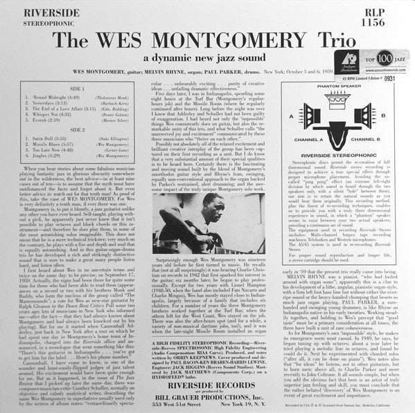 The Wes Montgomery Trio - A Dynamic New Sound: Guitar/Organ/Drums (2LP-45RPM-Analogue Productions-Mint)