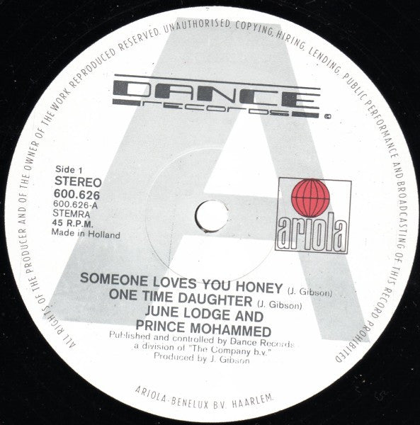 June Lodge And Prince Mohammed - Someone Loves You Honey (12inch maxi)