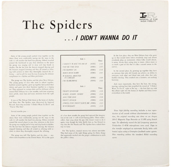 The Spiders - I didn't wanna do it