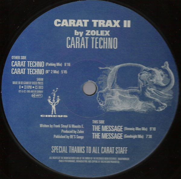 Carat Trax II by Zolex - Carat Techno (12inch)