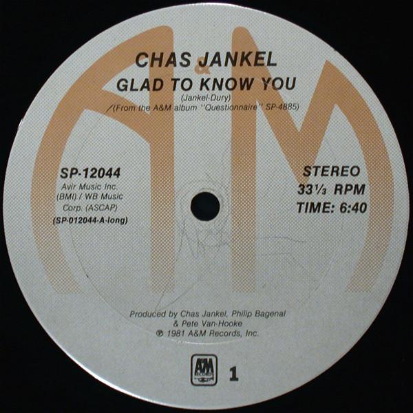 Chas Jankel - Glad To Know You (12 inch) - Dear Vinyl