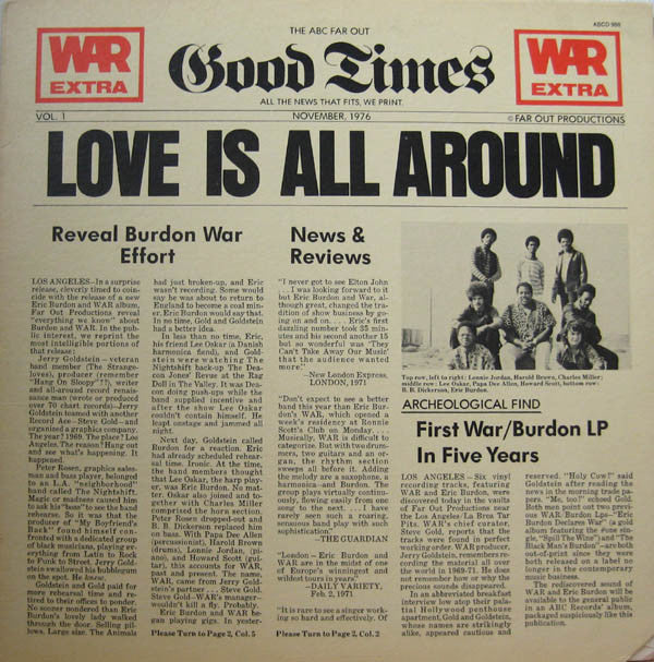 War featuring Eric Burdon - Love is all around