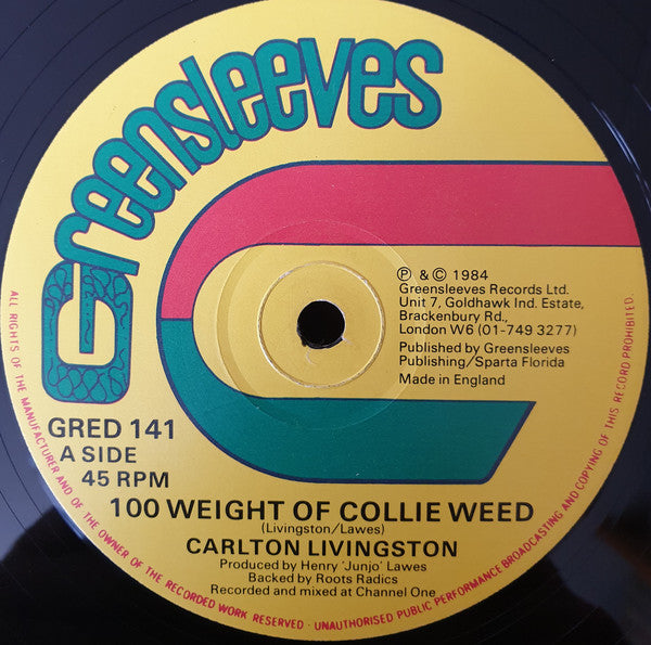 Carlton Livingston - 100 weight of Collie Weed (12inch)